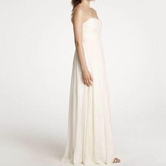 🆕️JCREW Ivory Champagne Silk Chiffon Formal Wedding Gown Bridesmaid Dress 20 - Picture 3 of 12